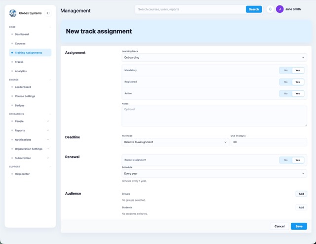 Brainificent team assignment interface