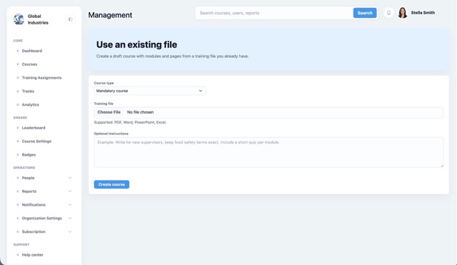 Brainificent document upload workflow